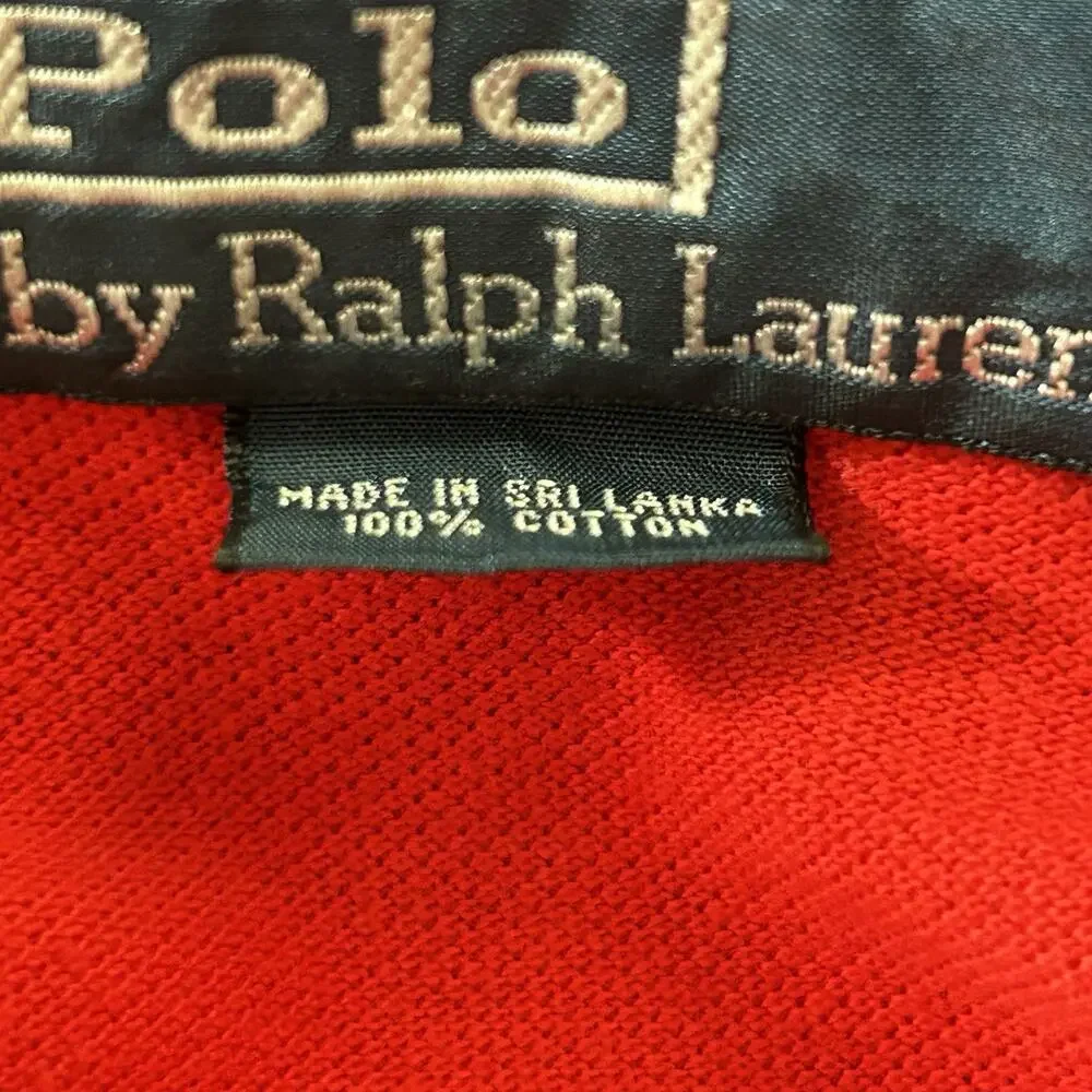 Polo Ralph Lauren 4XL Big Red Polo Shirt Flesh Pony Crest Rugby Preppy Cotton